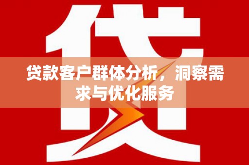 康马贷款客户群体分析，洞察需求与优化服务